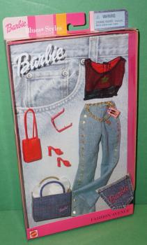 Mattel - Barbie - Fashion Avenue - Blues Styles - Lite Blue Jeans with Red Top - Outfit